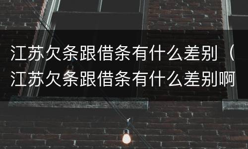 江苏欠条跟借条有什么差别（江苏欠条跟借条有什么差别啊）