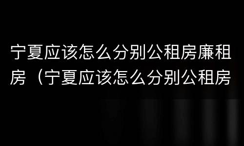 宁夏应该怎么分别公租房廉租房（宁夏应该怎么分别公租房廉租房呢）