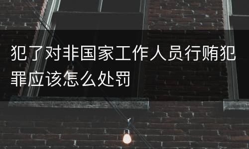 犯了对非国家工作人员行贿犯罪应该怎么处罚