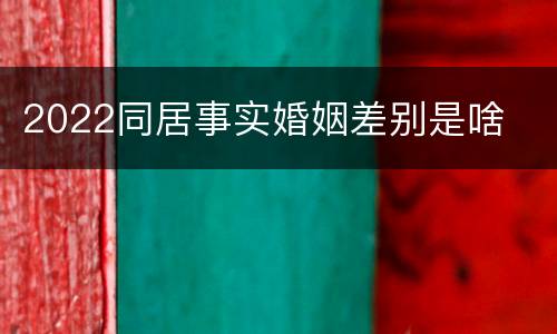 2022同居事实婚姻差别是啥