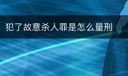 犯了故意杀人罪是怎么量刑