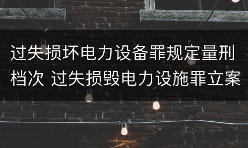 过失损坏电力设备罪规定量刑档次 过失损毁电力设施罪立案标准