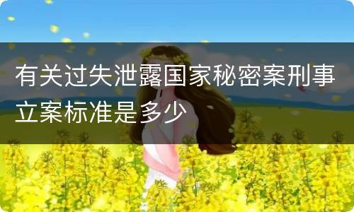 有关过失泄露国家秘密案刑事立案标准是多少