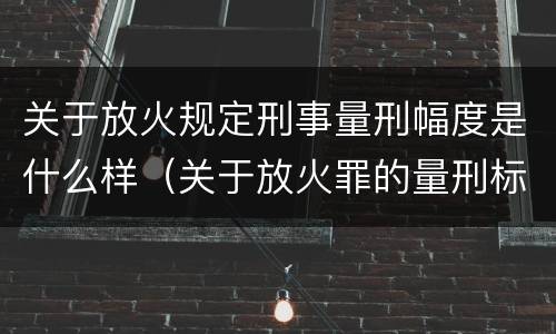 关于放火规定刑事量刑幅度是什么样（关于放火罪的量刑标准）
