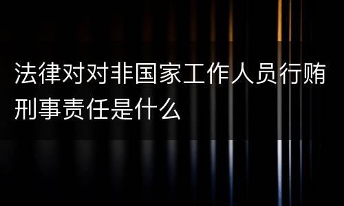 法律对对非国家工作人员行贿刑事责任是什么
