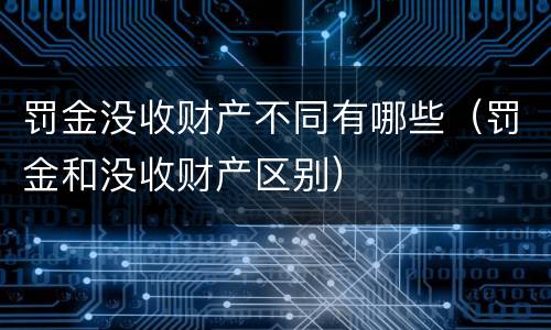 罚金没收财产不同有哪些（罚金和没收财产区别）