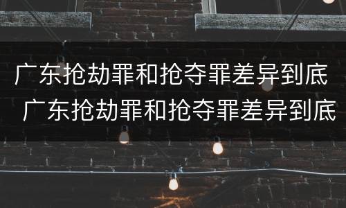 广东抢劫罪和抢夺罪差异到底 广东抢劫罪和抢夺罪差异到底多大