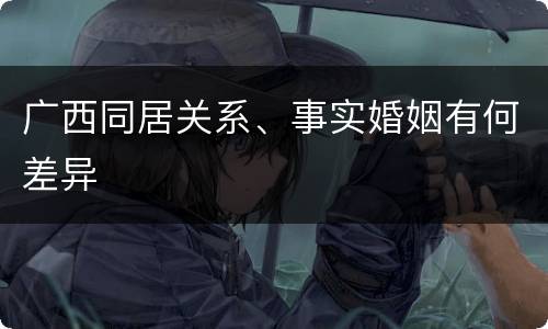 广西同居关系、事实婚姻有何差异
