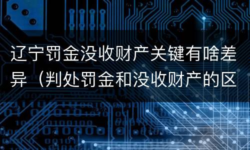 辽宁罚金没收财产关键有啥差异（判处罚金和没收财产的区别）
