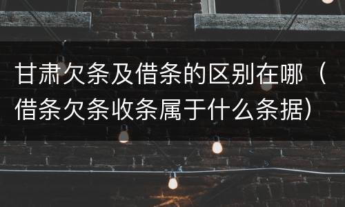 甘肃欠条及借条的区别在哪（借条欠条收条属于什么条据）