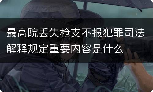 最高院丢失枪支不报犯罪司法解释规定重要内容是什么