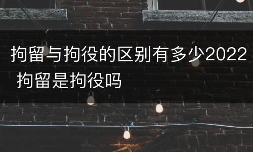拘留与拘役的区别有多少2022 拘留是拘役吗