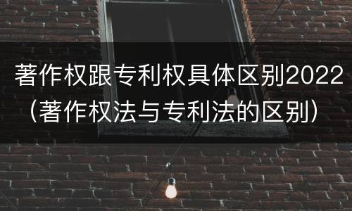 著作权跟专利权具体区别2022（著作权法与专利法的区别）