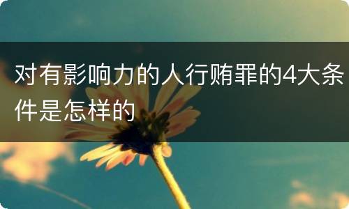 对有影响力的人行贿罪的4大条件是怎样的