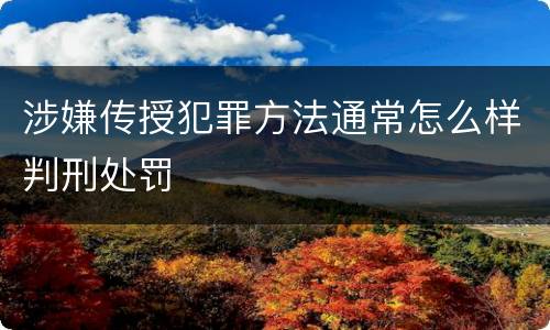 涉嫌传授犯罪方法通常怎么样判刑处罚
