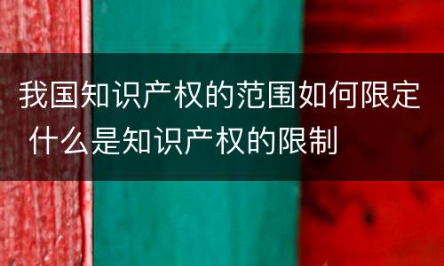我国知识产权的范围如何限定 什么是知识产权的限制