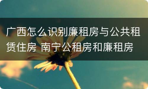 广西怎么识别廉租房与公共租赁住房 南宁公租房和廉租房