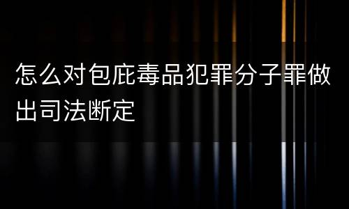 怎么对包庇毒品犯罪分子罪做出司法断定
