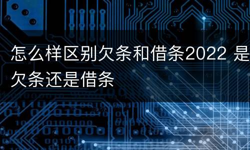 怎么样区别欠条和借条2022 是欠条还是借条