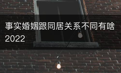 事实婚姻跟同居关系不同有啥2022