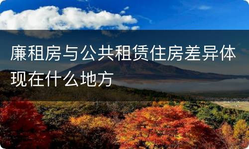 廉租房与公共租赁住房差异体现在什么地方