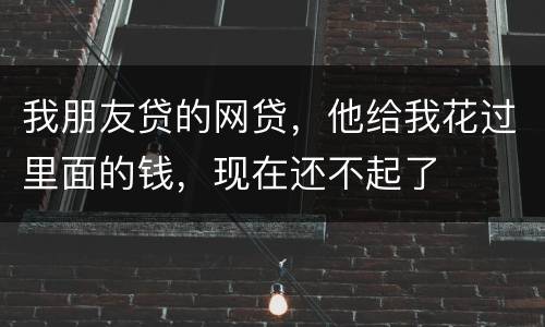 我朋友贷的网贷，他给我花过里面的钱，现在还不起了