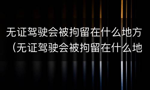 无证驾驶会被拘留在什么地方（无证驾驶会被拘留在什么地方呢）