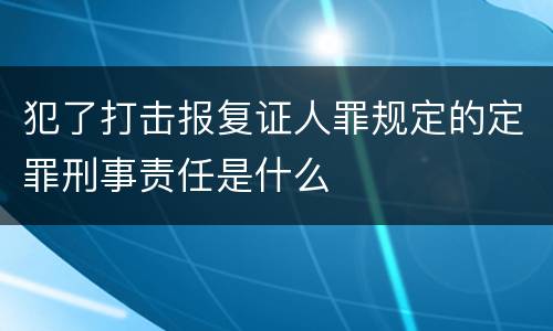 犯了打击报复证人罪规定的定罪刑事责任是什么