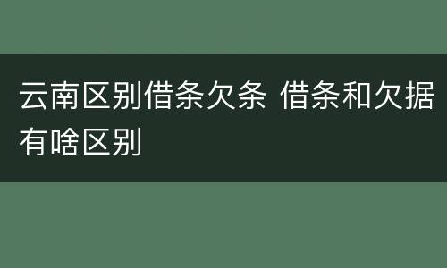 云南区别借条欠条 借条和欠据有啥区别