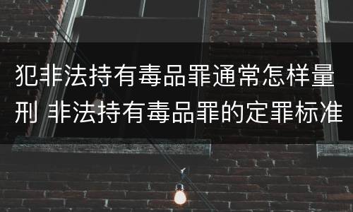 犯非法持有毒品罪通常怎样量刑 非法持有毒品罪的定罪标准