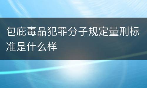 包庇毒品犯罪分子规定量刑标准是什么样
