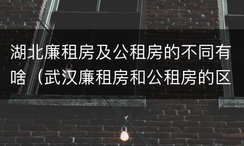 湖北廉租房及公租房的不同有啥（武汉廉租房和公租房的区别）