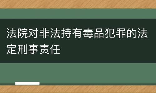 法院对非法持有毒品犯罪的法定刑事责任