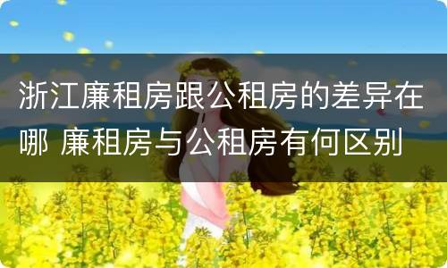 浙江廉租房跟公租房的差异在哪 廉租房与公租房有何区别