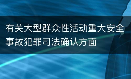 有关大型群众性活动重大安全事故犯罪司法确认方面