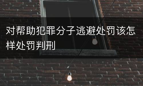 对帮助犯罪分子逃避处罚该怎样处罚判刑