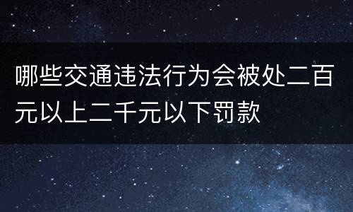 哪些交通违法行为会被处二百元以上二千元以下罚款