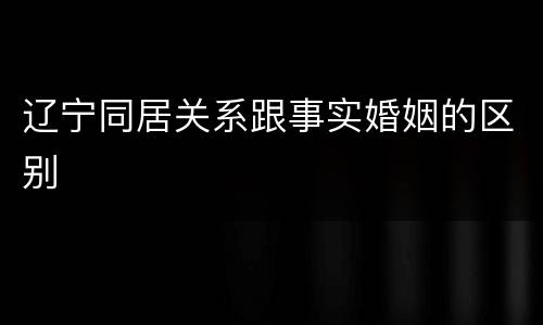 辽宁同居关系跟事实婚姻的区别