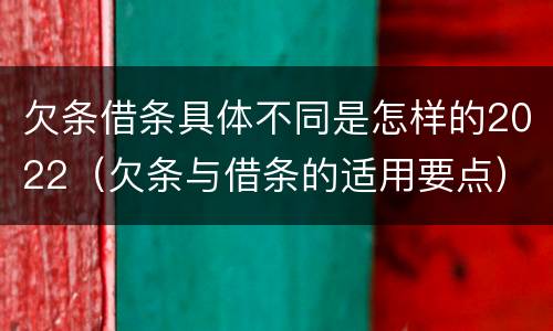 欠条借条具体不同是怎样的2022（欠条与借条的适用要点）