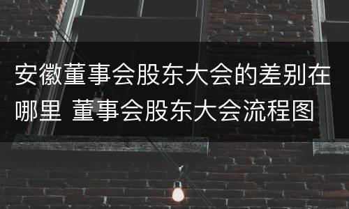 安徽董事会股东大会的差别在哪里 董事会股东大会流程图