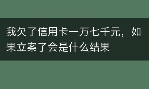 我欠了信用卡一万七千元，如果立案了会是什么结果