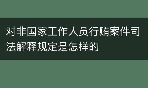 对非国家工作人员行贿案件司法解释规定是怎样的