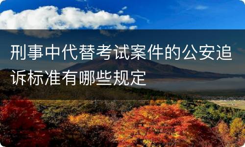 刑事中代替考试案件的公安追诉标准有哪些规定