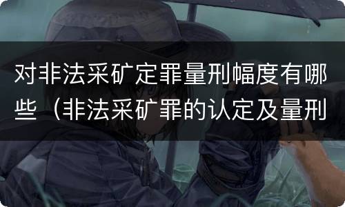 对非法采矿定罪量刑幅度有哪些（非法采矿罪的认定及量刑标准）