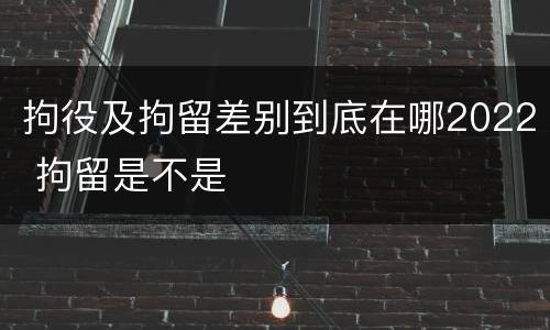 拘役及拘留差别到底在哪2022 拘留是不是