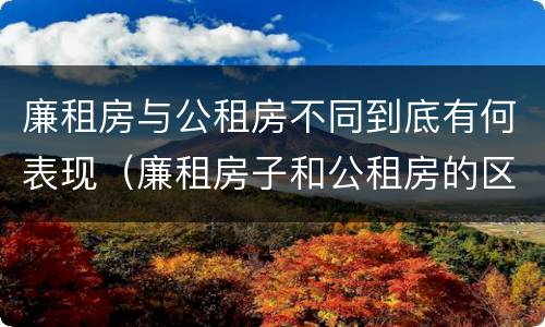 廉租房与公租房不同到底有何表现（廉租房子和公租房的区别）