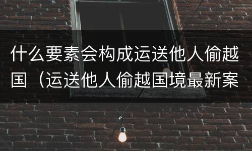 什么要素会构成运送他人偷越国（运送他人偷越国境最新案例）