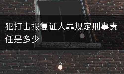犯打击报复证人罪规定刑事责任是多少