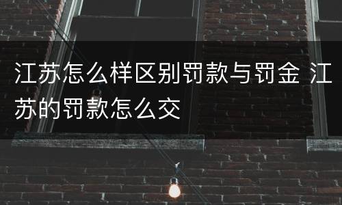 江苏怎么样区别罚款与罚金 江苏的罚款怎么交