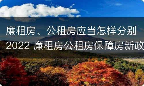 廉租房、公租房应当怎样分别2022 廉租房公租房保障房新政策